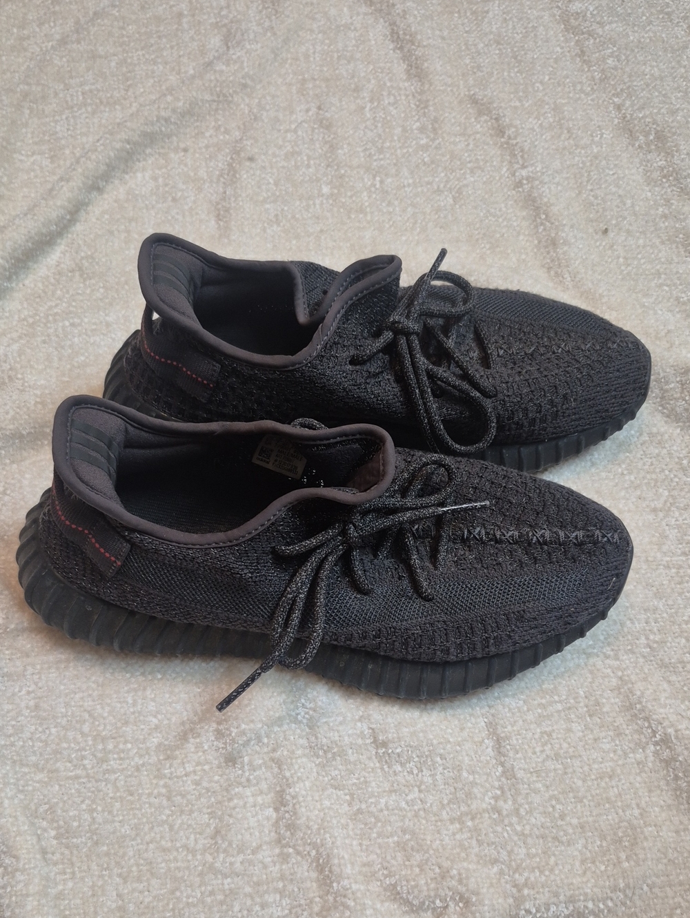 Men's Black Yeezy(Inspired) Knit Lace-Up Athletic Shoes